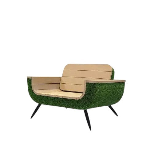 Monarc Collection – sculptural furniture set with artificial grass and wood finish