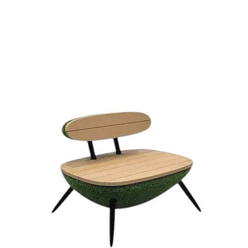 Linea Collection – modern sculptural furniture set with artificial grass and wood finish