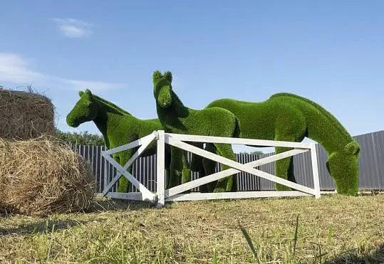 horse trio animal topiary sculptures