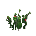 Botanical sculpture of jazz musicians handcrafted by Palatial Topiary