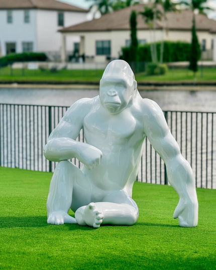 Life-size contemporary gorilla statue for garden or interior