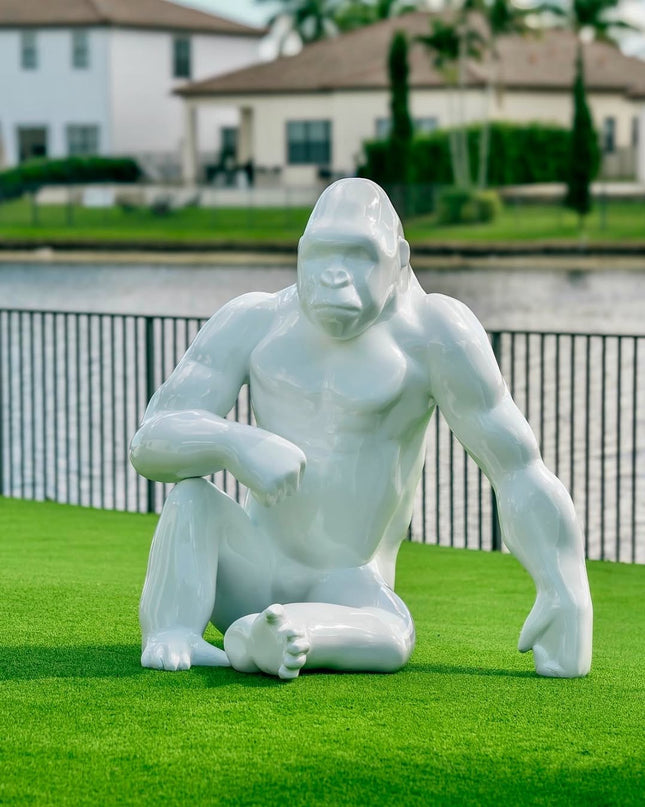 Life-size contemporary gorilla statue for garden or interior