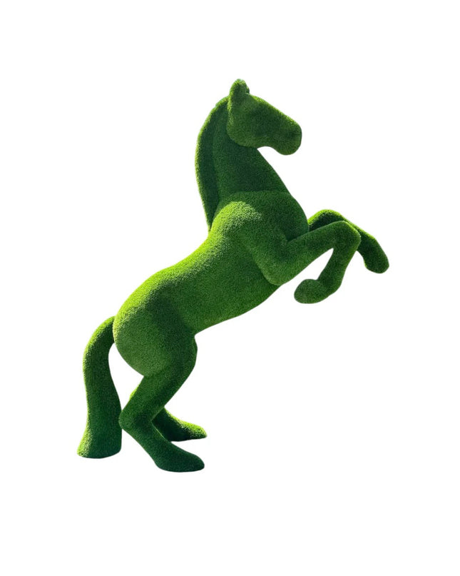 Imperion – rearing horse sculpture in botanical texture from the Heritage Collection, designed for bold, elevated outdoor landscapes.