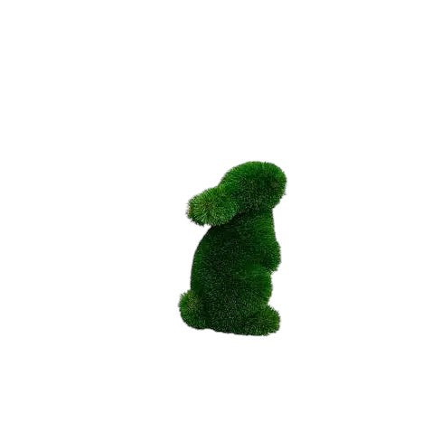 Wren, a baby rabbit topiary sculpture in artificial grass, posed upright in an alert stance from the Grace Collection.