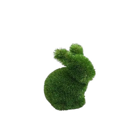 Fern, a baby rabbit topiary sculpture in artificial grass, seated with quiet poise from the Grace Collection.