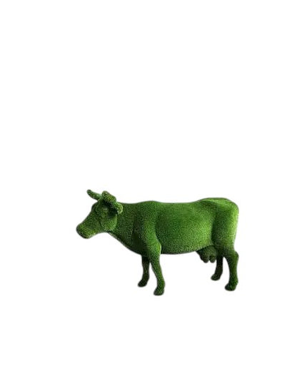 Aurelle – luxury cow sculpture from the Grace Collection, sculpted with natural poise in botanical texture for upscale outdoor design.