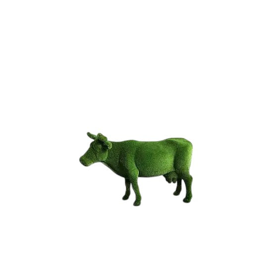 Aurelle – luxury cow sculpture from the Grace Collection, sculpted with natural poise in botanical texture for upscale outdoor design.