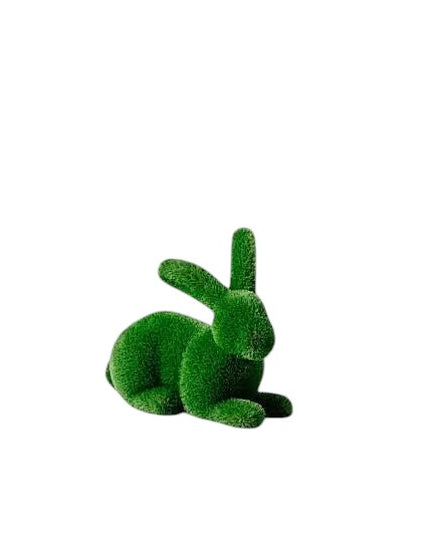 Elowen – luxury rabbit sculpture in lying pose with front paws forward, from the Grace Collection, designed for serene garden or landscape installations.