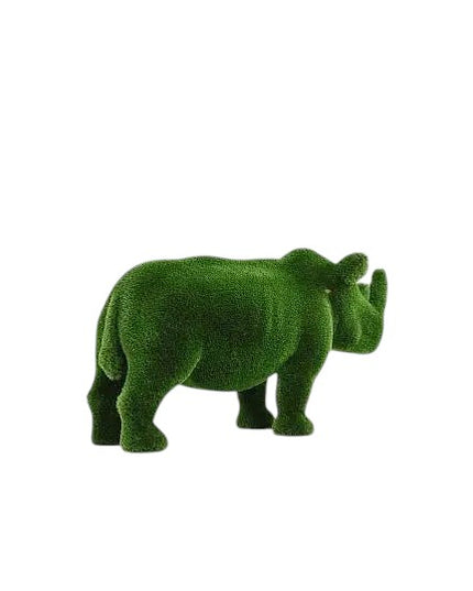 Kaelis – baby rhino sculpture in botanical texture from the Guardians Collection, designed to complement Titan in refined garden and estate landscapes.