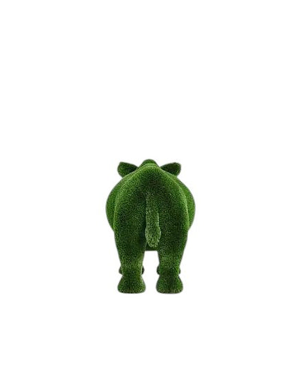 Kaelis – baby rhino sculpture in botanical texture from the Guardians Collection, designed to complement Titan in refined garden and estate landscapes.