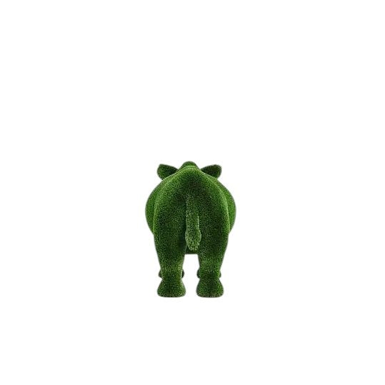 Kaelis – baby rhino sculpture in botanical texture from the Guardians Collection, designed to complement Titan in refined garden and estate landscapes.