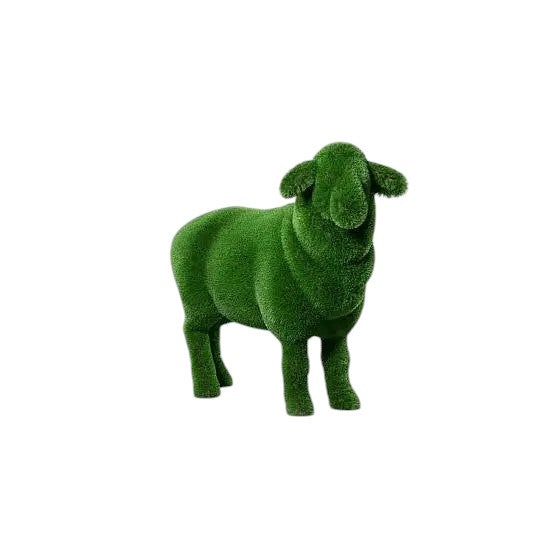 Seraphine – luxury sheep sculpture in natural pose, from the Grace Collection, designed for refined outdoor spaces.
