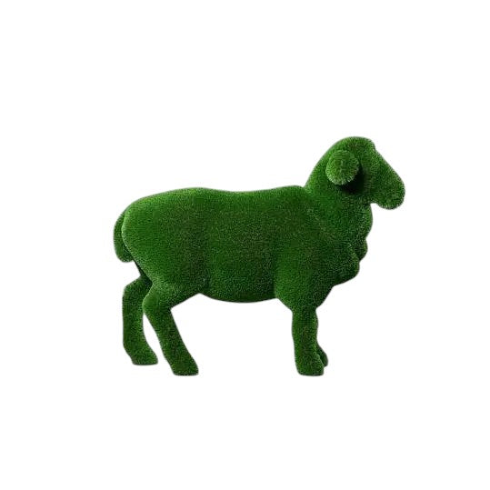 Seraphine – luxury sheep sculpture in natural pose, from the Grace Collection, designed for refined outdoor spaces.
