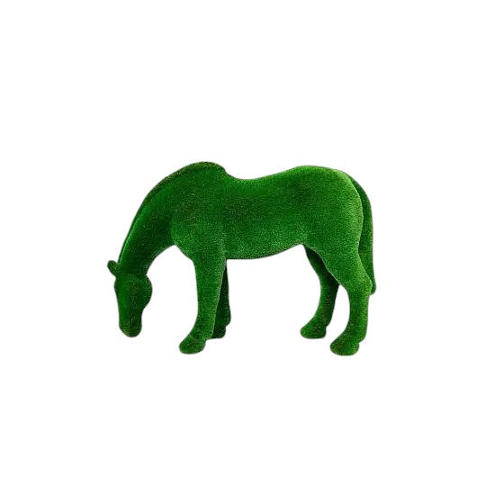 Elara – grazing horse animal topiary in botanical texture from the Grace Collection, designed for tranquil garden and estate installations.