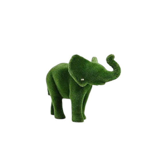 Lyra – baby elephant animal topiary in botanical texture from the Majestic Collection, designed for refined gardens and curated landscapes.