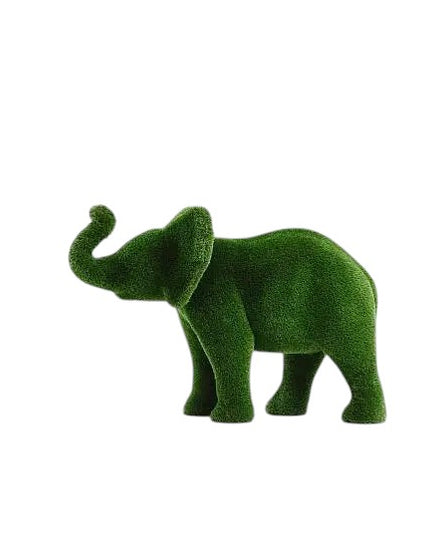 Lyra – baby elephant animal topiary in botanical texture from the Majestic Collection, designed for refined gardens and curated landscapes.