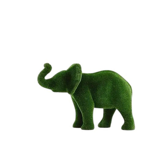Lyra – baby elephant animal topiary in botanical texture from the Majestic Collection, designed for refined gardens and curated landscapes.