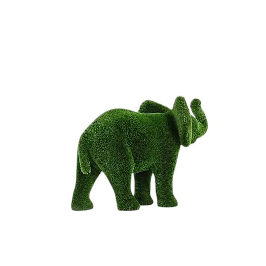 Lyra – baby elephant animal topiary in botanical texture from the Majestic Collection, designed for refined gardens and curated landscapes.
