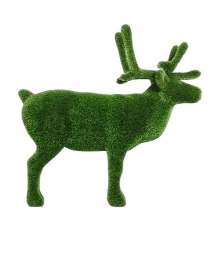 Noelle – reindeer animal topiary in botanical texture from the Grace Collection, designed for festive and refined landscape installations.