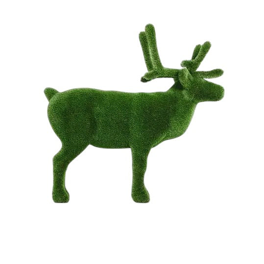 Noelle – reindeer animal topiary in botanical texture from the Grace Collection, designed for festive and refined landscape installations.