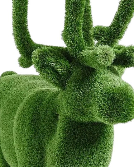 Noelle – reindeer animal topiary in botanical texture from the Grace Collection, designed for festive and refined landscape installations.