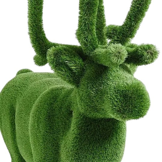 Noelle – reindeer animal topiary in botanical texture from the Grace Collection, designed for festive and refined landscape installations.