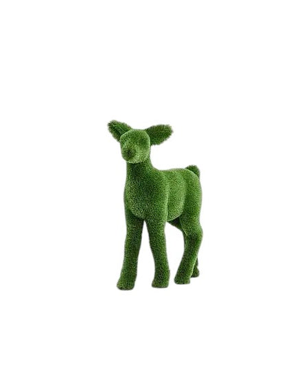 Celeste – baby reindeer animal topiary in botanical texture from the Grace Collection, designed for refined festive landscapes.