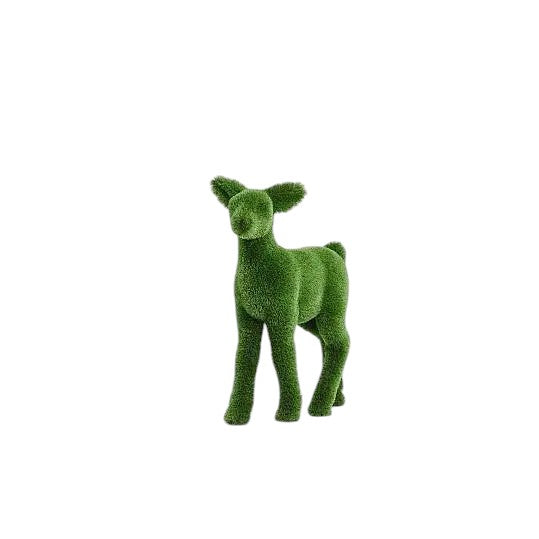 Celeste – baby reindeer animal topiary in botanical texture from the Grace Collection, designed for refined festive landscapes.