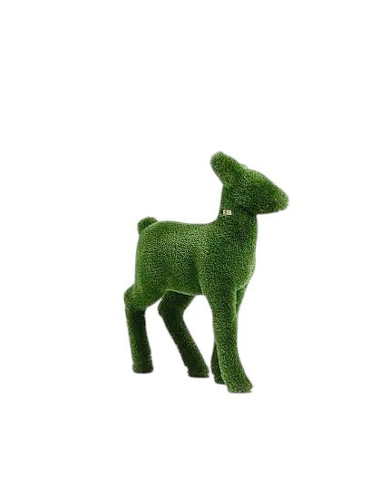 Celeste – baby reindeer animal topiary in botanical texture from the Grace Collection, designed for refined festive landscapes.