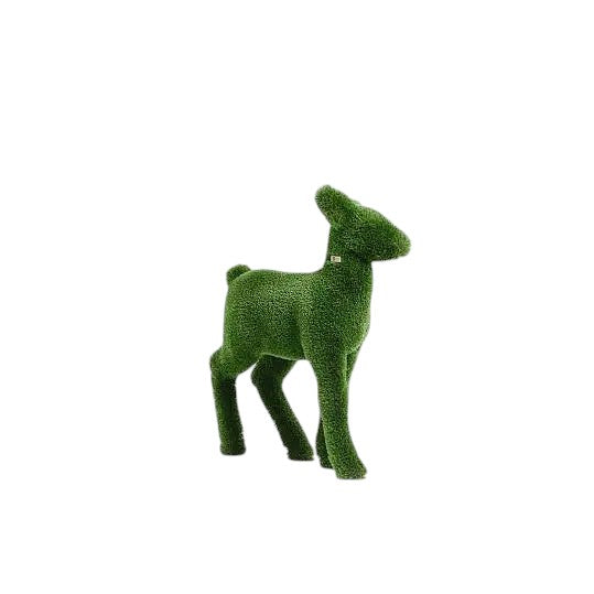Celeste – baby reindeer animal topiary in botanical texture from the Grace Collection, designed for refined festive landscapes.