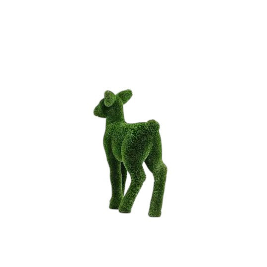Celeste – baby reindeer animal topiary in botanical texture from the Grace Collection, designed for refined festive landscapes.