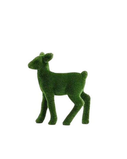 Celeste – baby reindeer animal topiary in botanical texture from the Grace Collection, designed for refined festive landscapes.