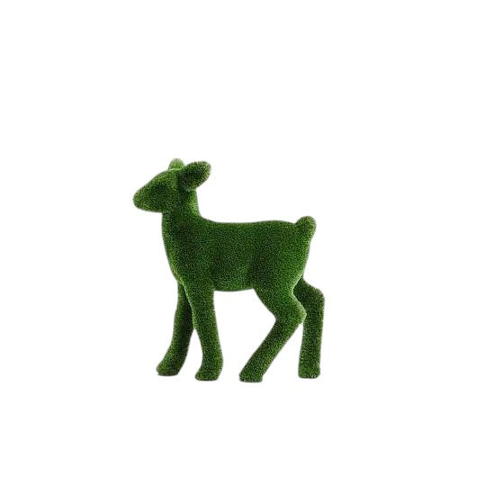 Celeste – baby reindeer animal topiary in botanical texture from the Grace Collection, designed for refined festive landscapes.
