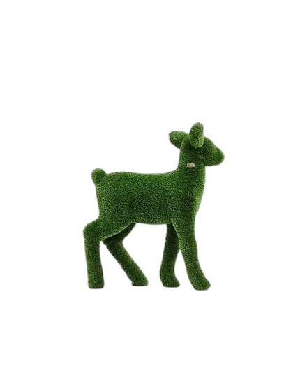 Celeste – baby reindeer animal topiary in botanical texture from the Grace Collection, designed for refined festive landscapes.