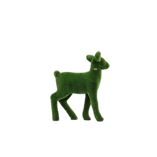 Celeste – baby reindeer animal topiary in botanical texture from the Grace Collection, designed for refined festive landscapes.