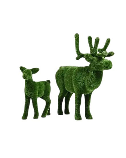 Celeste – baby reindeer animal topiary in botanical texture from the Grace Collection, designed for refined festive landscapes.