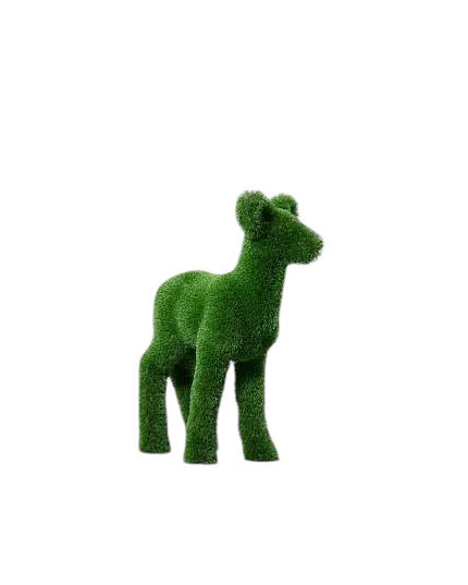 Fiala – roe deer fawn animal topiary in botanical texture from the Grace Collection, designed for naturalistic outdoor settings.