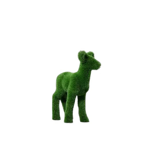 Fiala – roe deer fawn animal topiary in botanical texture from the Grace Collection, designed for naturalistic outdoor settings.