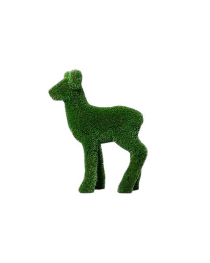 Fiala – roe deer fawn animal topiary in botanical texture from the Grace Collection, designed for naturalistic outdoor settings.