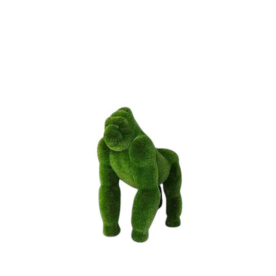 Makari – silverback gorilla animal topiary in botanical texture from the Guardians Collection, designed for powerful landscape installations.
