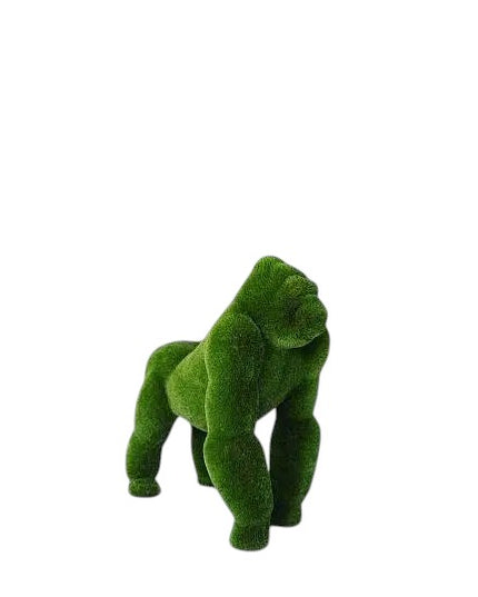Makari – silverback gorilla animal topiary in botanical texture from the Guardians Collection, designed for powerful landscape installations.
