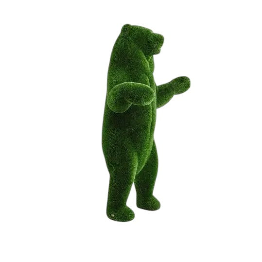 Valenor – adult male bear animal topiary standing upright in botanical texture, from the Heritage Collection.