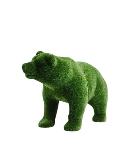 Solara – adult female bear animal topiary on all fours in botanical texture, from the Heritage Collection.