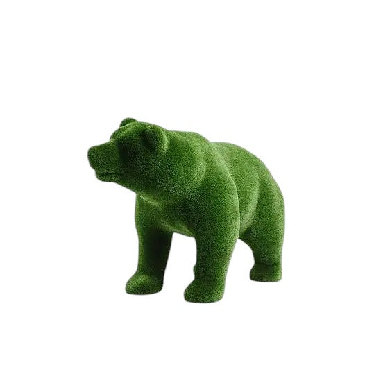 Solara – adult female bear animal topiary on all fours in botanical texture, from the Heritage Collection.