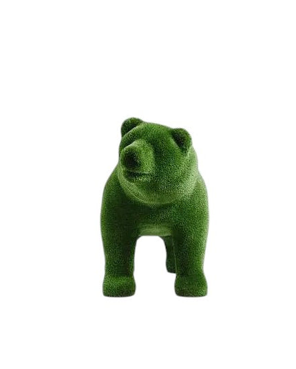 Solara – adult female bear animal topiary on all fours in botanical texture, from the Heritage Collection.
