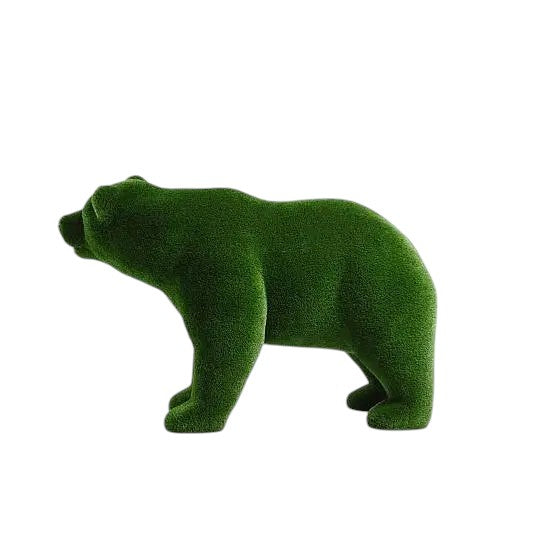 Solara – adult female bear animal topiary on all fours in botanical texture, from the Heritage Collection.