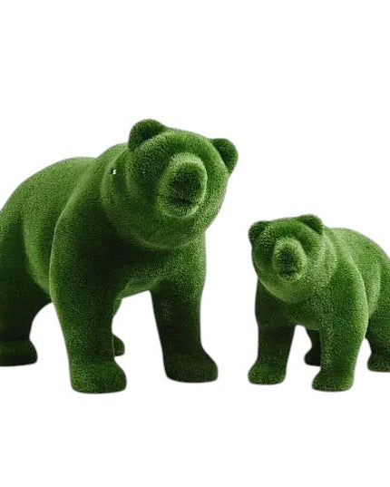 Elion – male bear cub animal topiary on all fours in botanical texture, from the Heritage Collection.