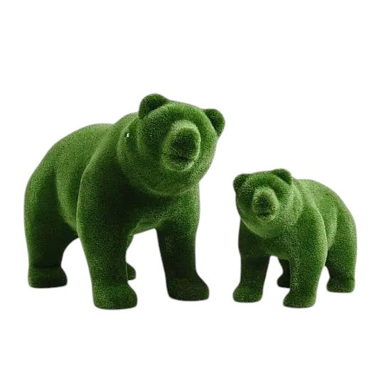 Elion – male bear cub animal topiary on all fours in botanical texture, from the Heritage Collection.