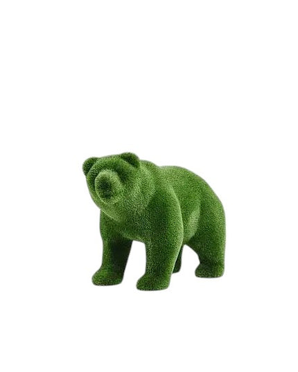 Elion – male bear cub animal topiary on all fours in botanical texture, from the Heritage Collection.