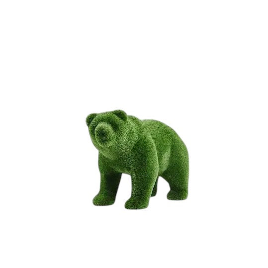 Elion – male bear cub animal topiary on all fours in botanical texture, from the Heritage Collection.